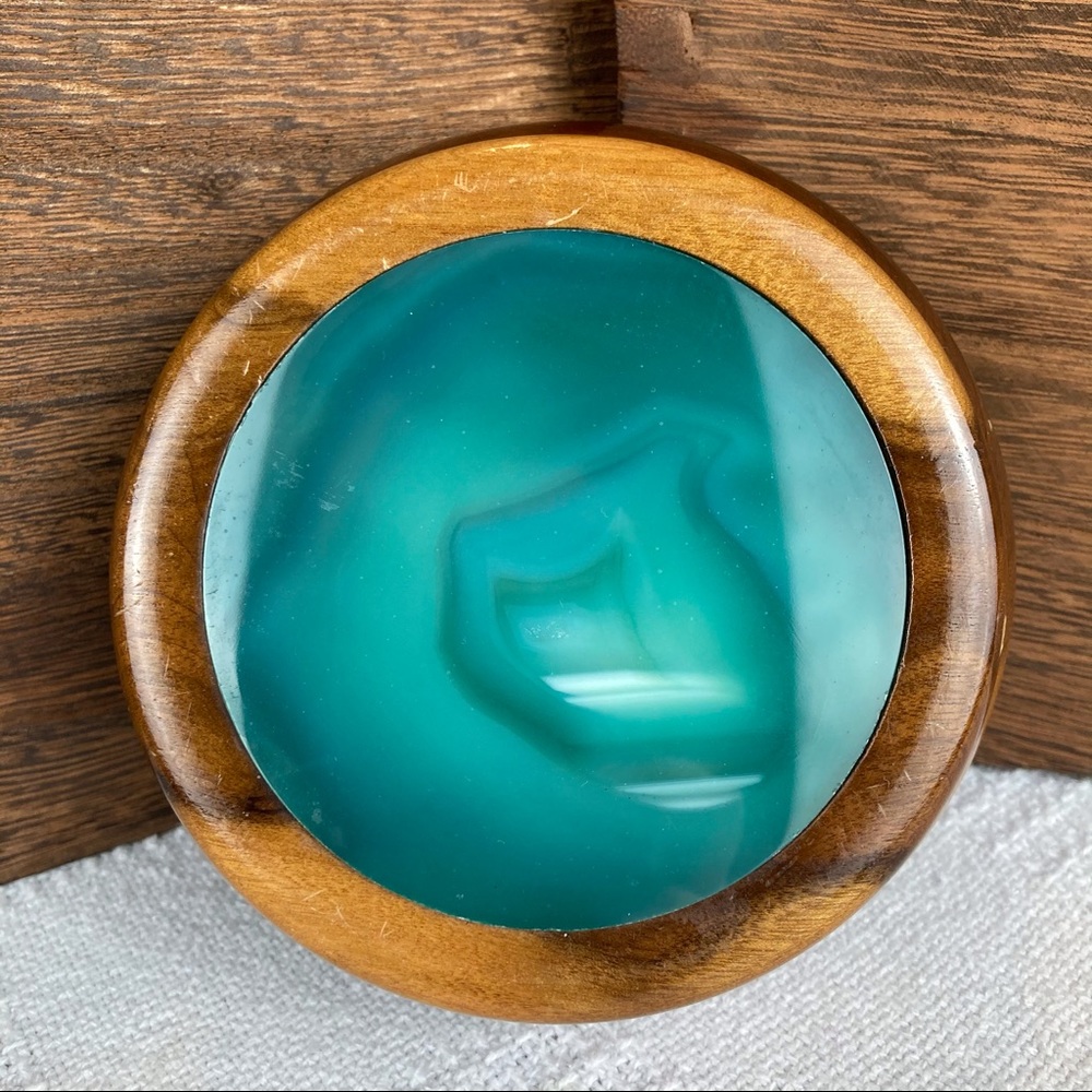 Stone + Wood Velvet Trinket Box Jewelry Box